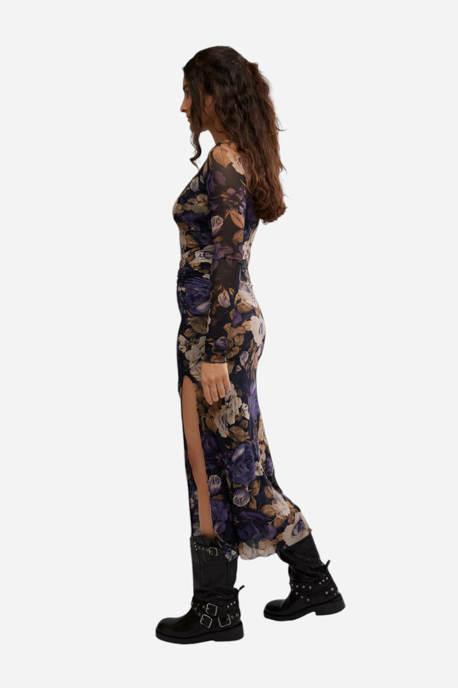 Free People Gianni Maxi in Denim Combo – side view
