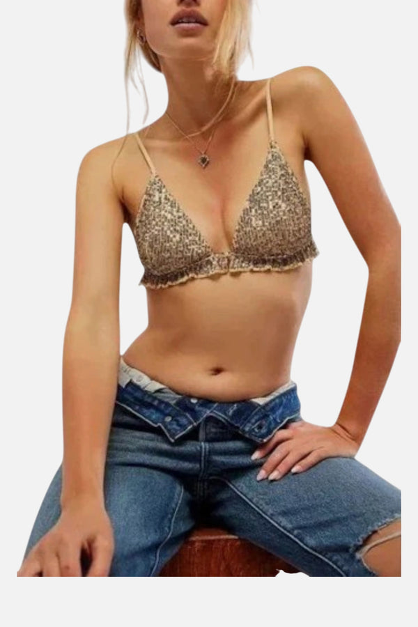Free People Gold Rush Bralette in Gold Combo