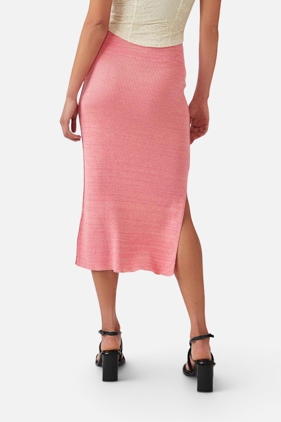 Free People Golden Hour Midi Skirt in Camelia Combo – detail