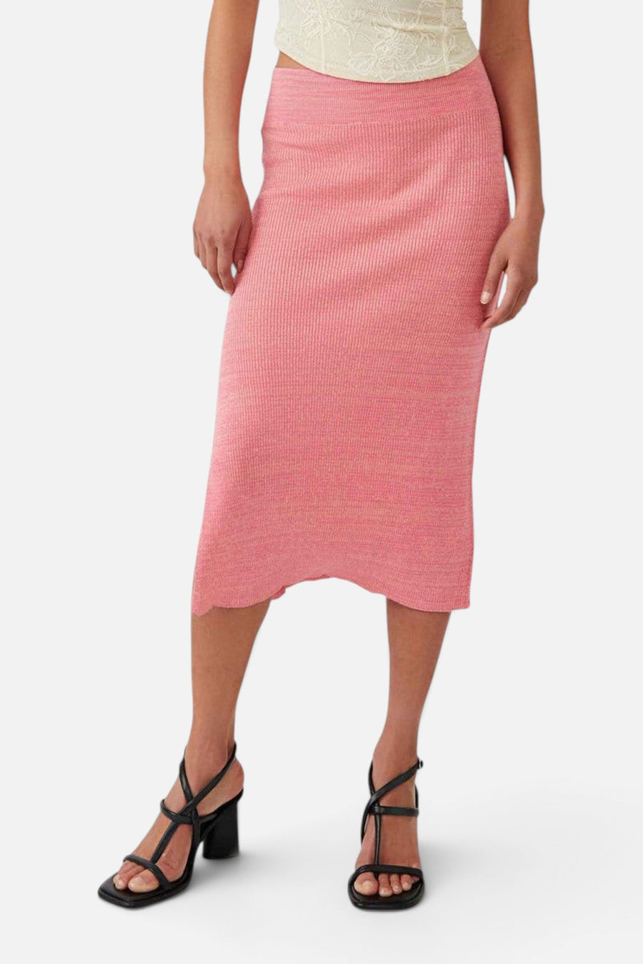 Free People Golden Hour Midi Skirt in Camelia Combo – side view