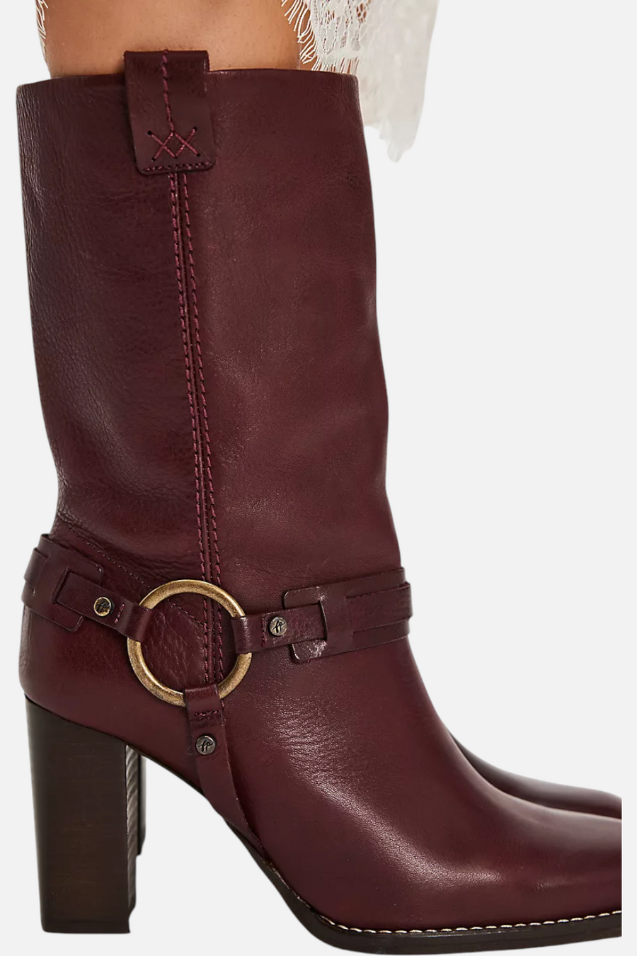 Free People Hayden Harness Boot in Cabernet Leather – front view