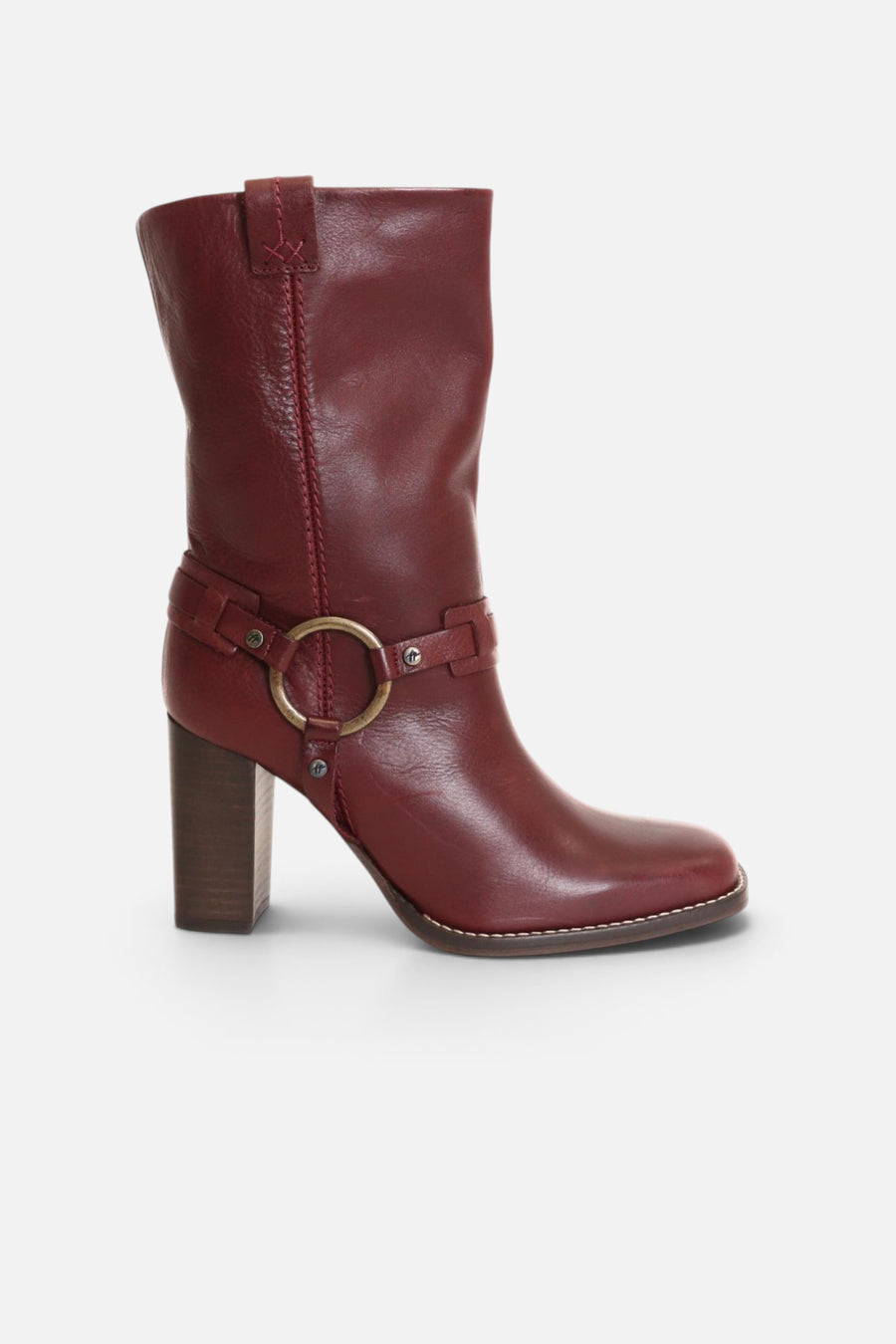 Free People Hayden Harness Boot in Cabernet Leather – side view