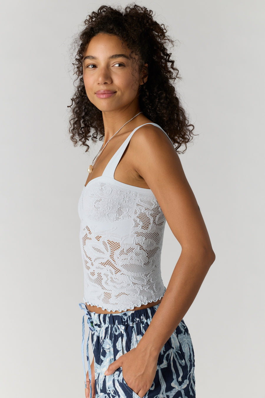 Free People Heirloom Cami in Ice Skating – back view
