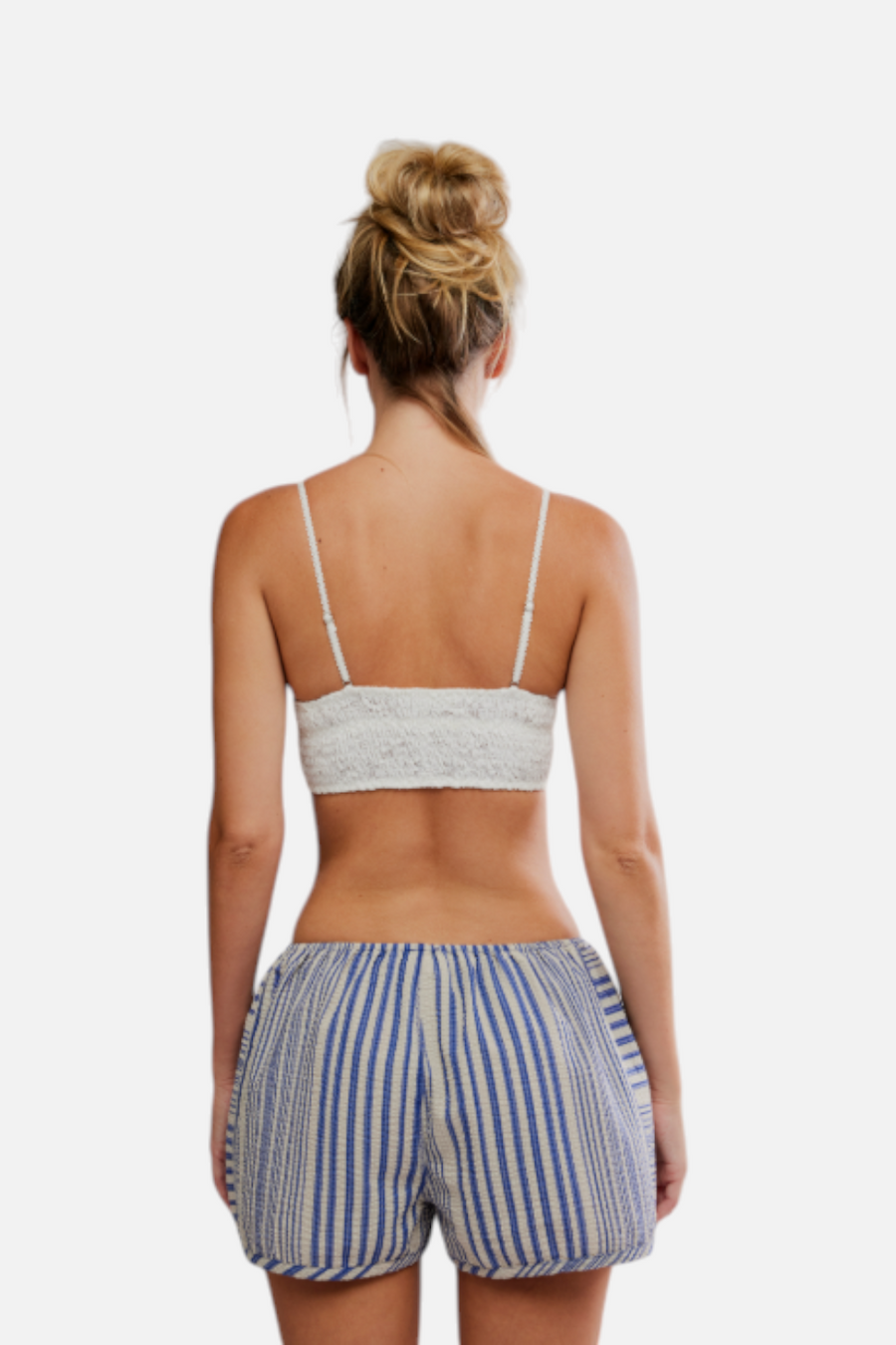 Free People Home By 8 Boxer Short in Cobalt Combo – detail