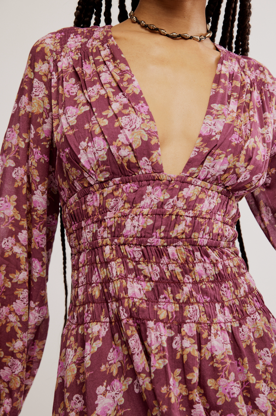 Free People Keep You Mini Dress in Berry Combo – detail