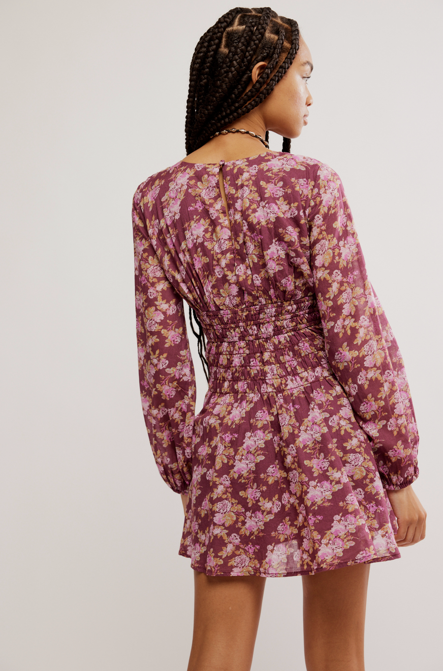 Free People Keep You Mini Dress in Berry Combo – side view