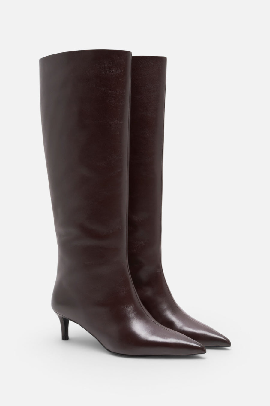 Free People Kiki Kitten Heel Boots in Mahogany Leather – alternate