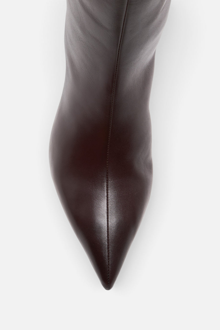 Free People Kiki Kitten Heel Boots in Mahogany Leather – flat lay