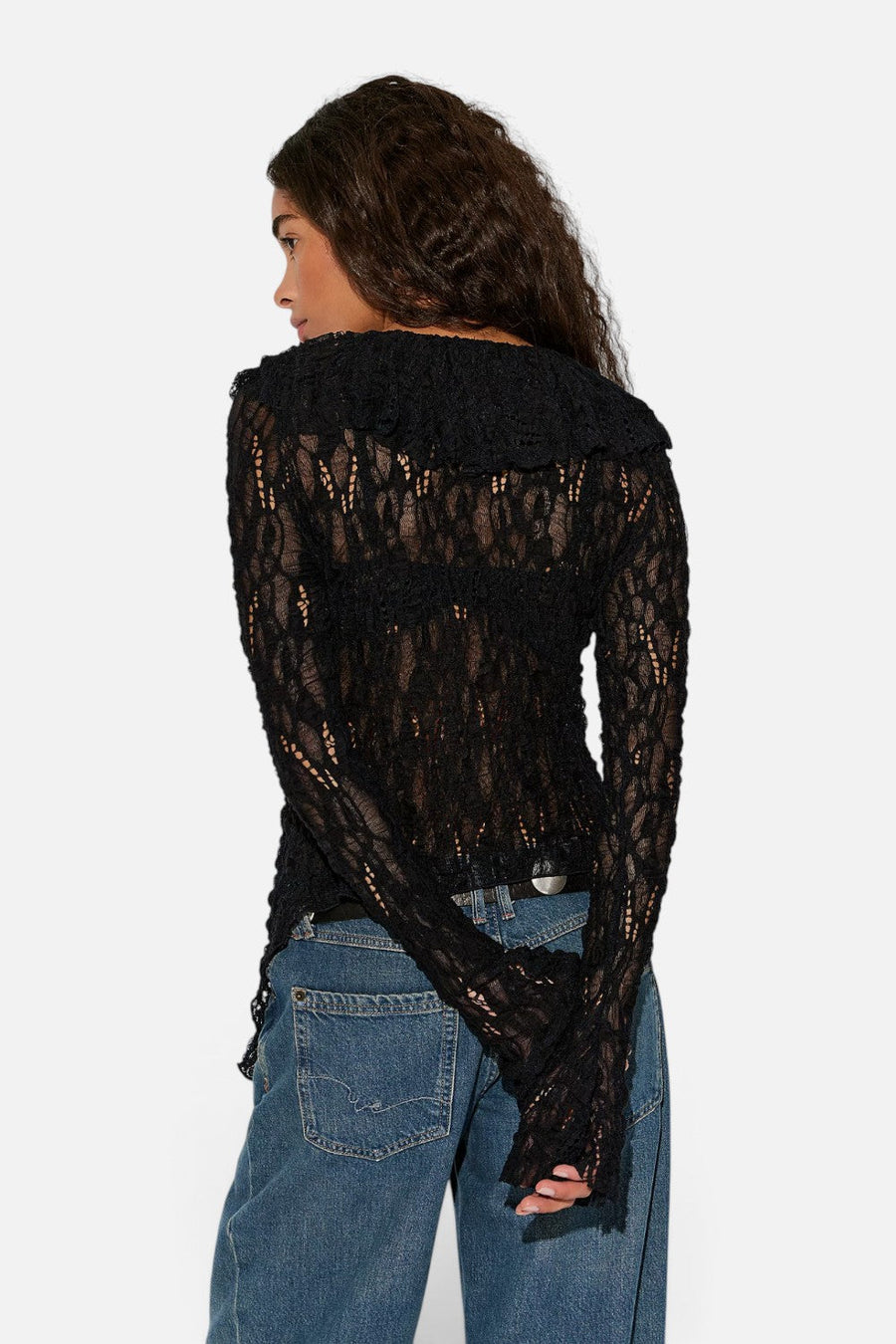 Free People Laney Cardigan in Black – back view