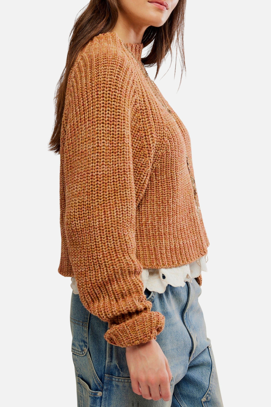 Free People Low Tide Pullover in Cinnamon Spice – side view
