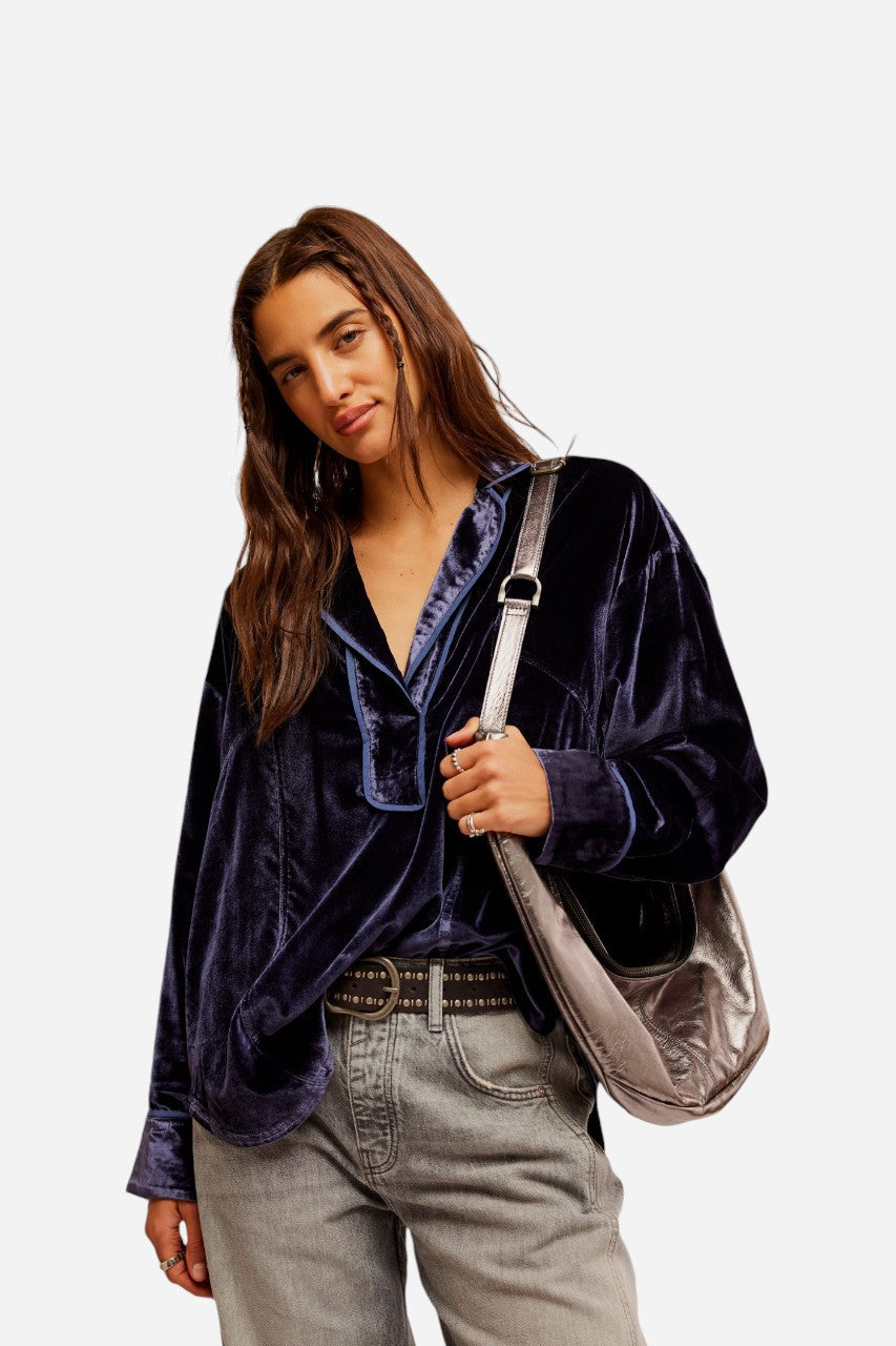 Free People Luxy Velvet Solid Night Sky – front view