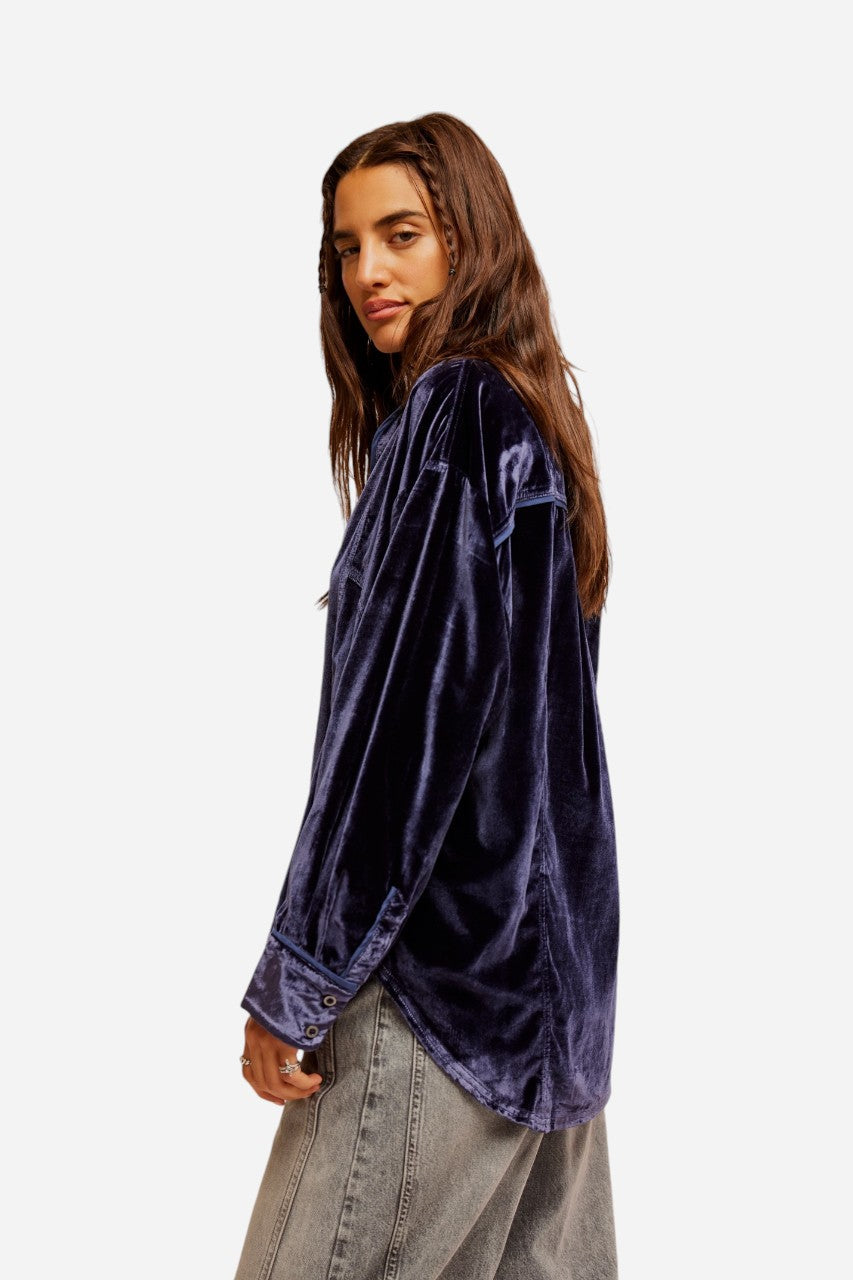 Free People Luxy Velvet Solid Night Sky – side view