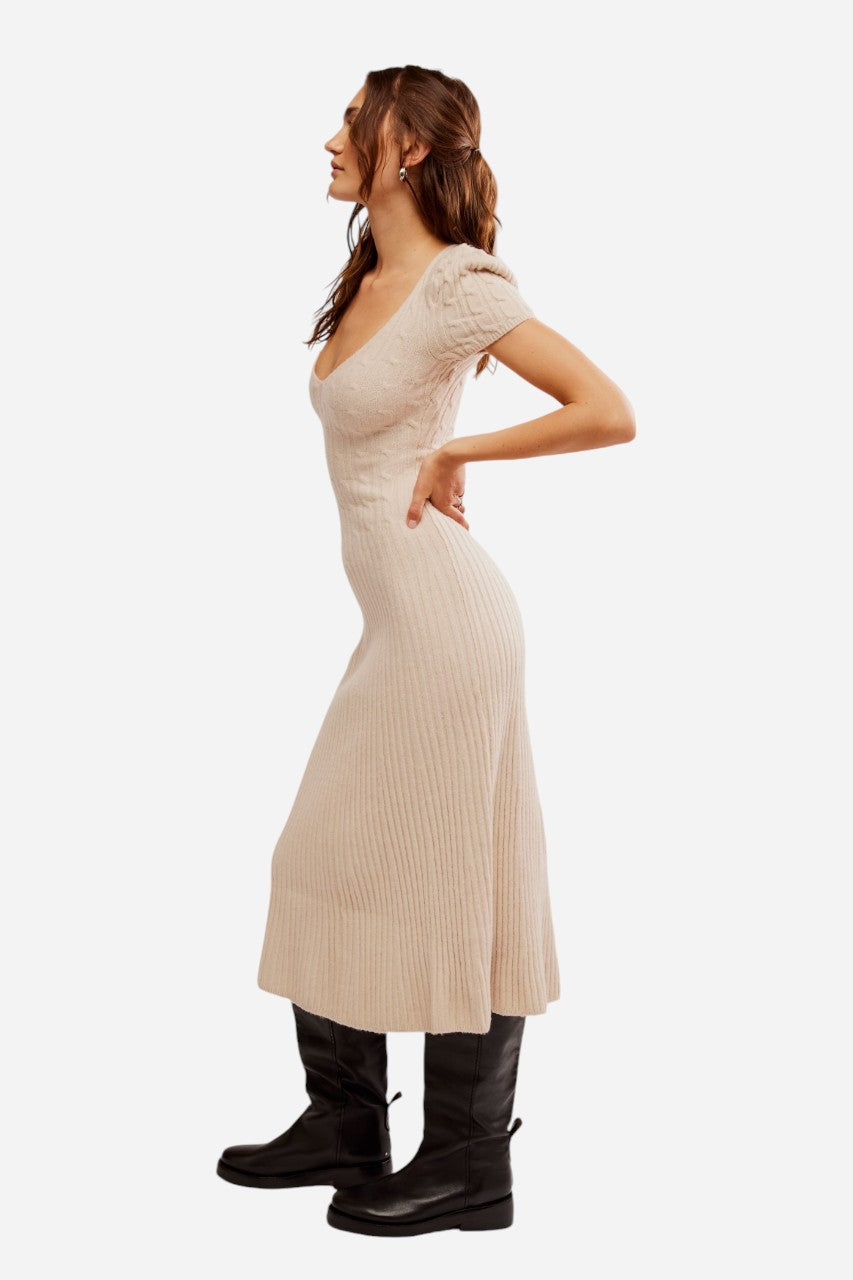 Free People Madsen Midi Oatmilk – side view