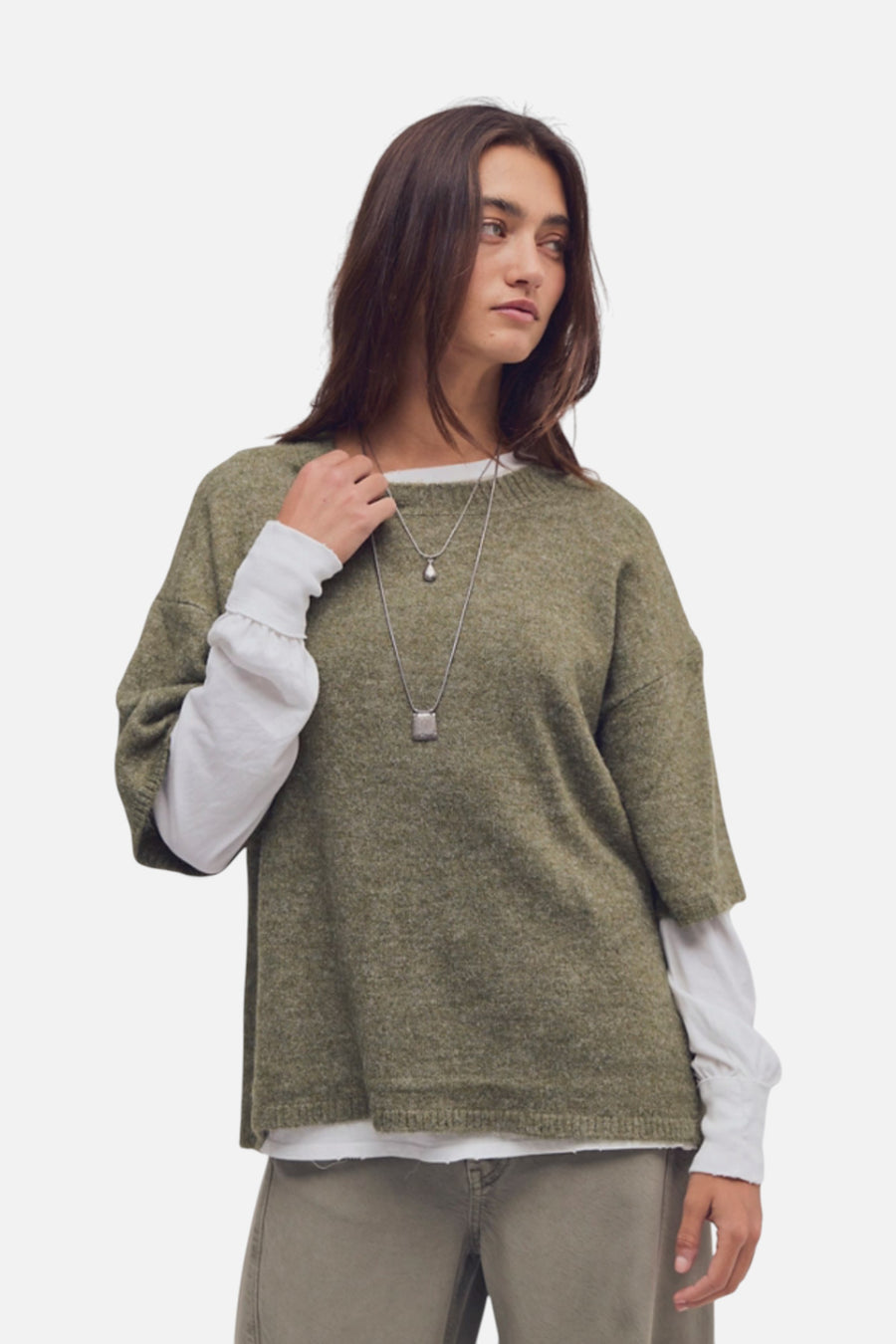 Free People Margot Sweater Tee in Kalamata – front view