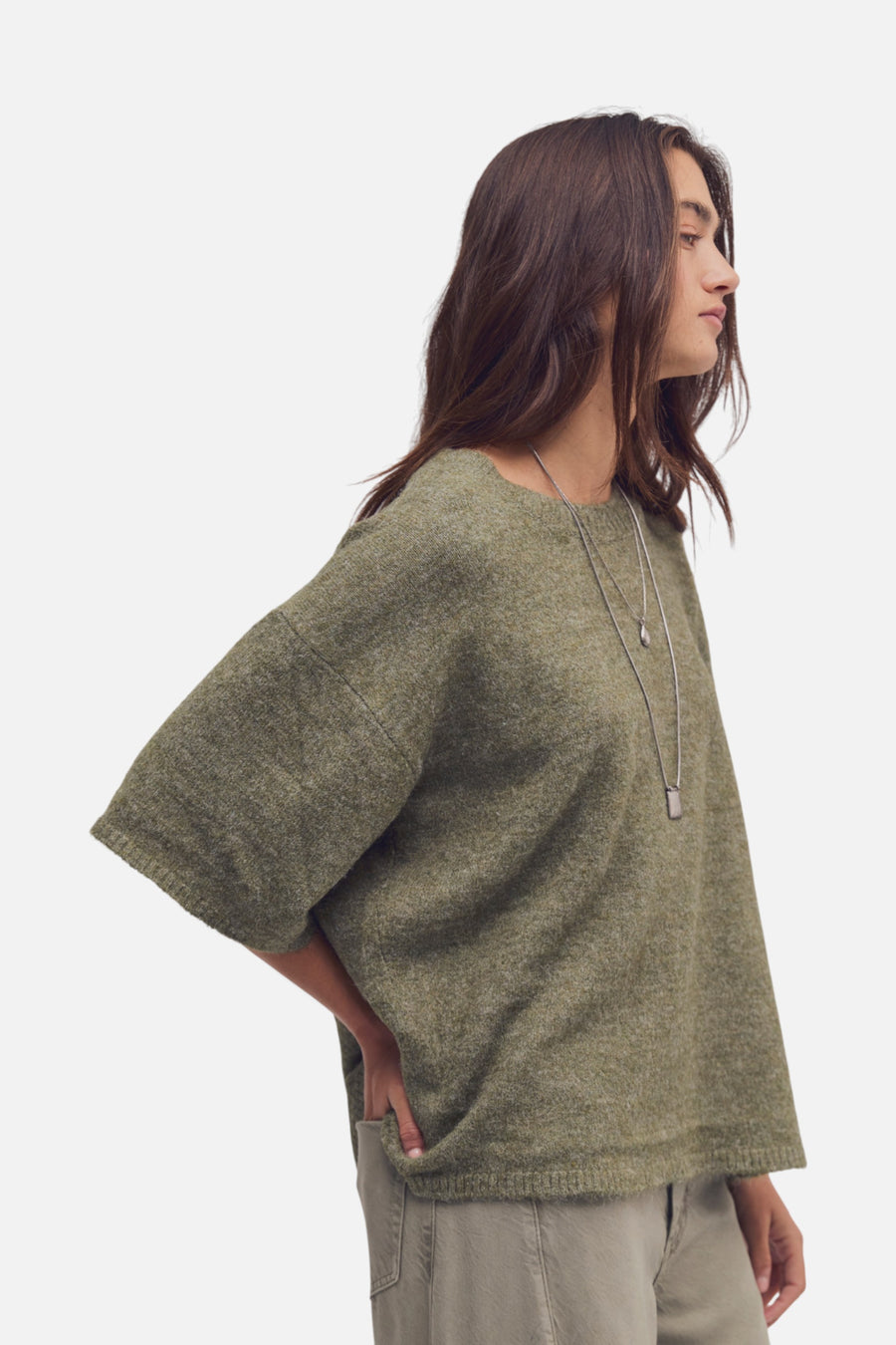 Free People Margot Sweater Tee in Kalamata – side view