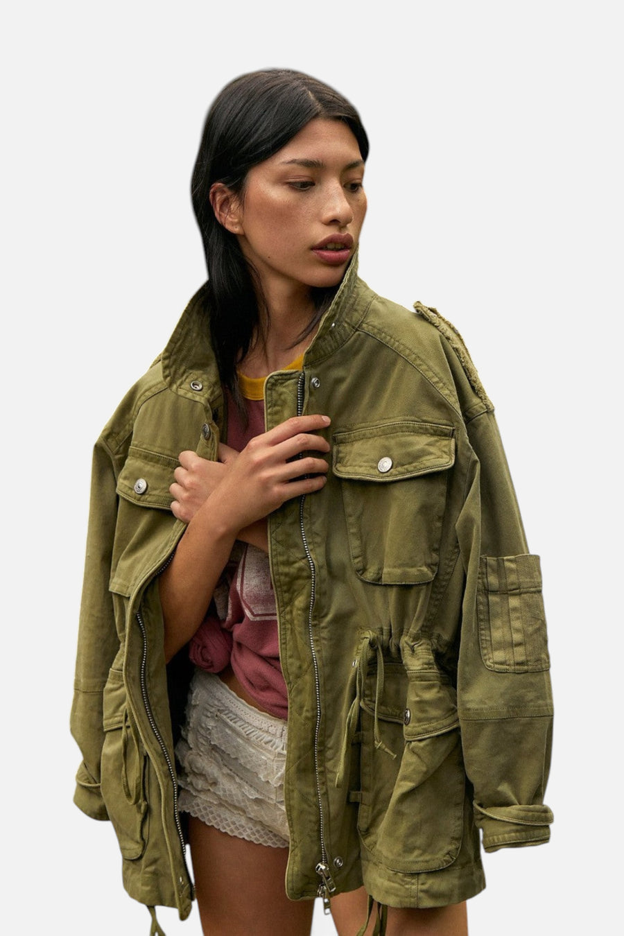 Free People Marlo Surplus Jacket in Olivine – alternate