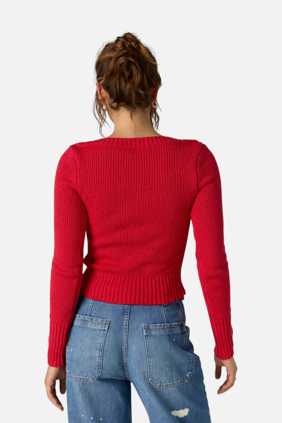 Free People Mila Pullover in Salsa – back view