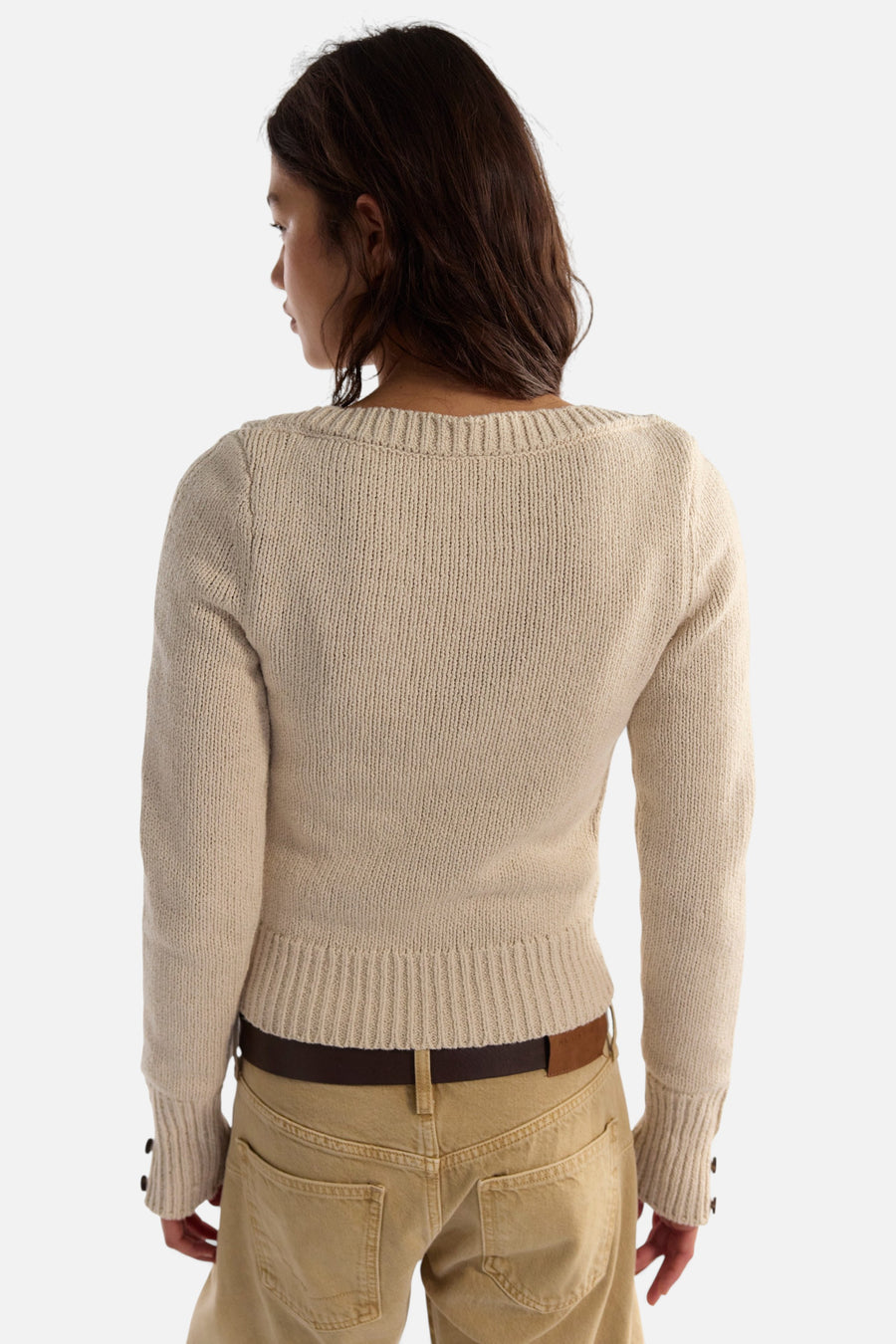 Free People Mila Pullover in Sugar Swizzle – back view