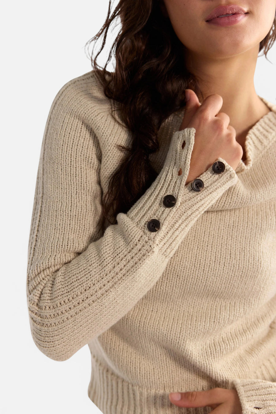 Free People Mila Pullover in Sugar Swizzle – detail