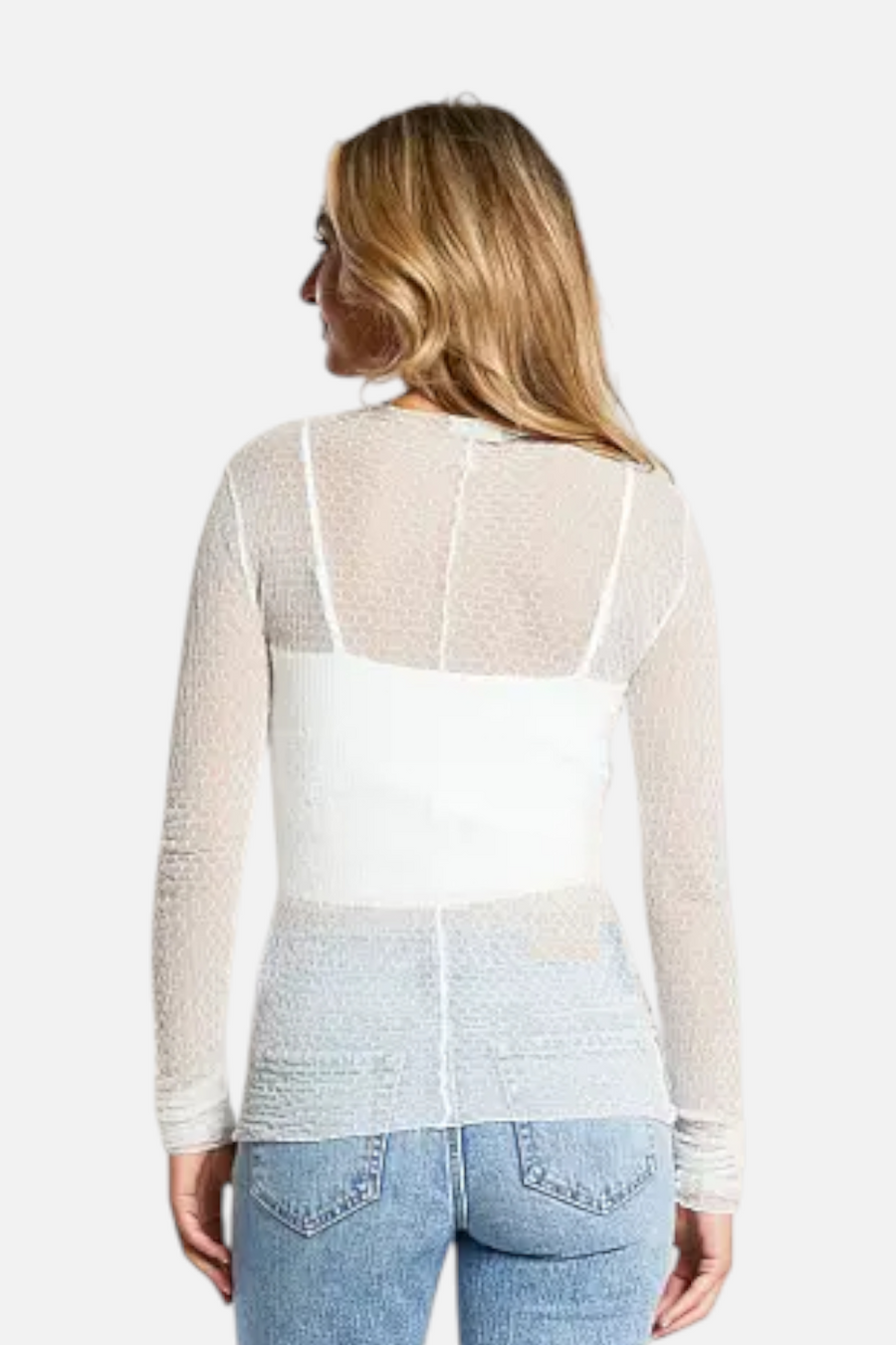 Free People Minding My Business Top in Ivory – back view