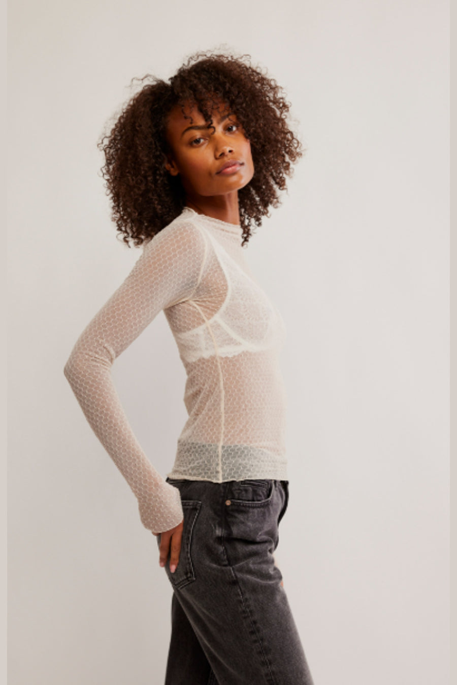 Free People Minding My Business Top in Tea – back view