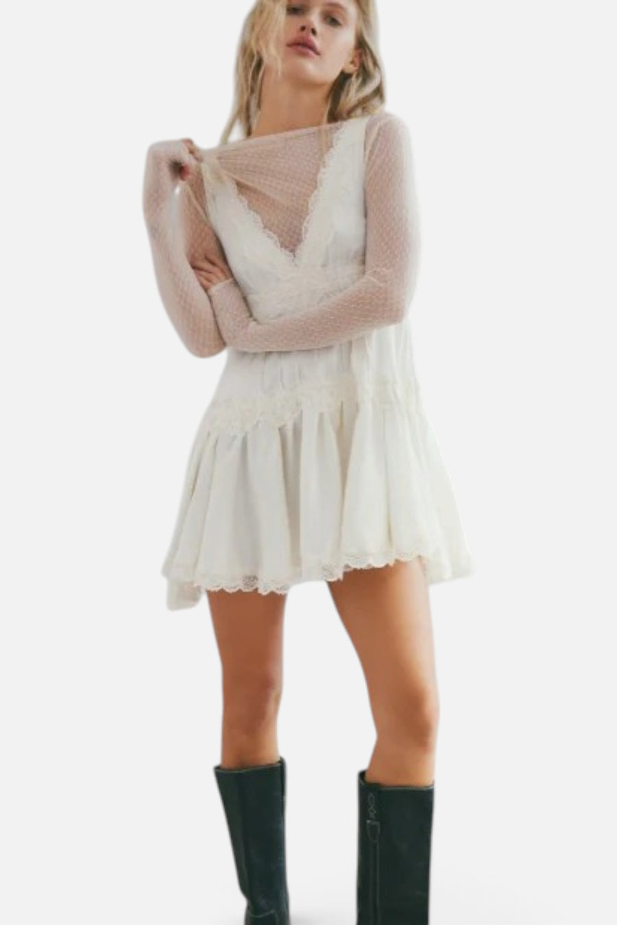 Free People Minding My Business Top in Tea – flat lay