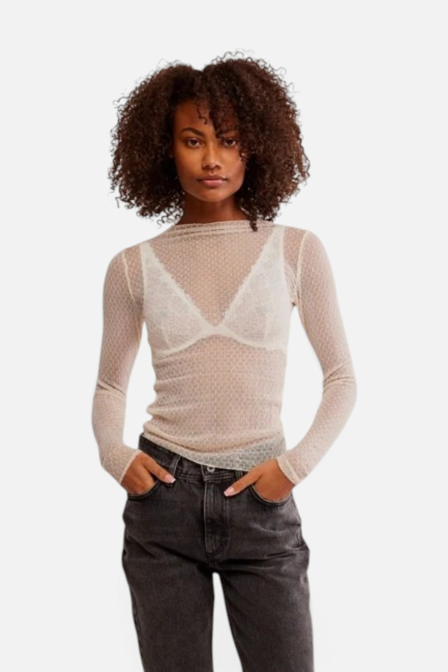 Free People Minding My Business Top in Tea – front view