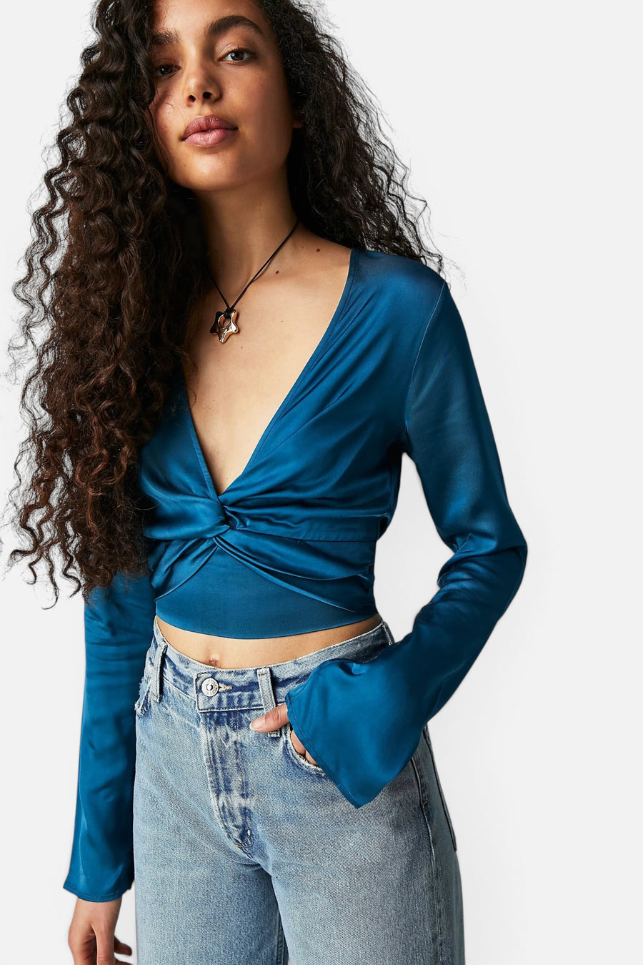Free People Miraya Top in Corsair – front view