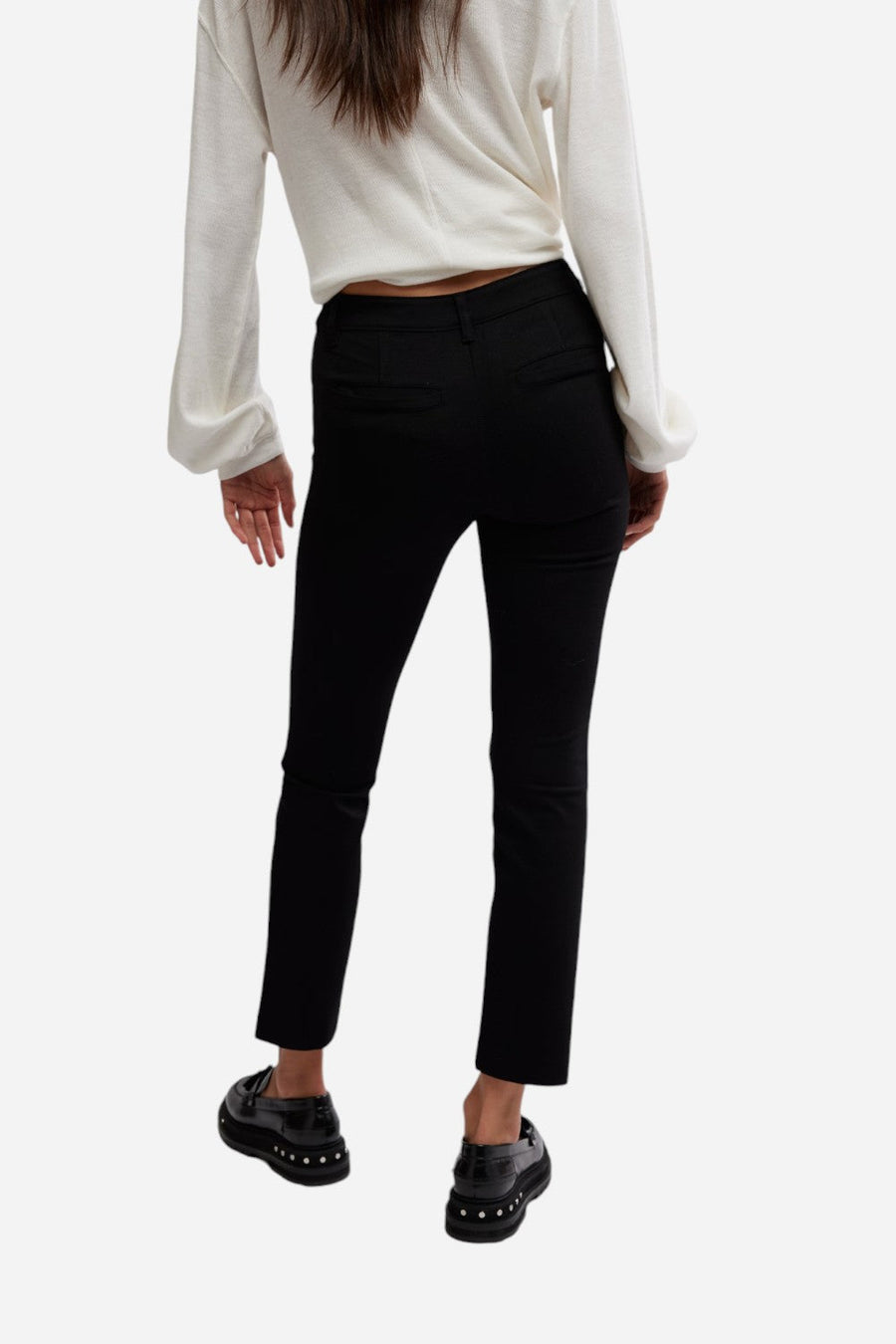 Free People Molly Slim Pant in Black – detail