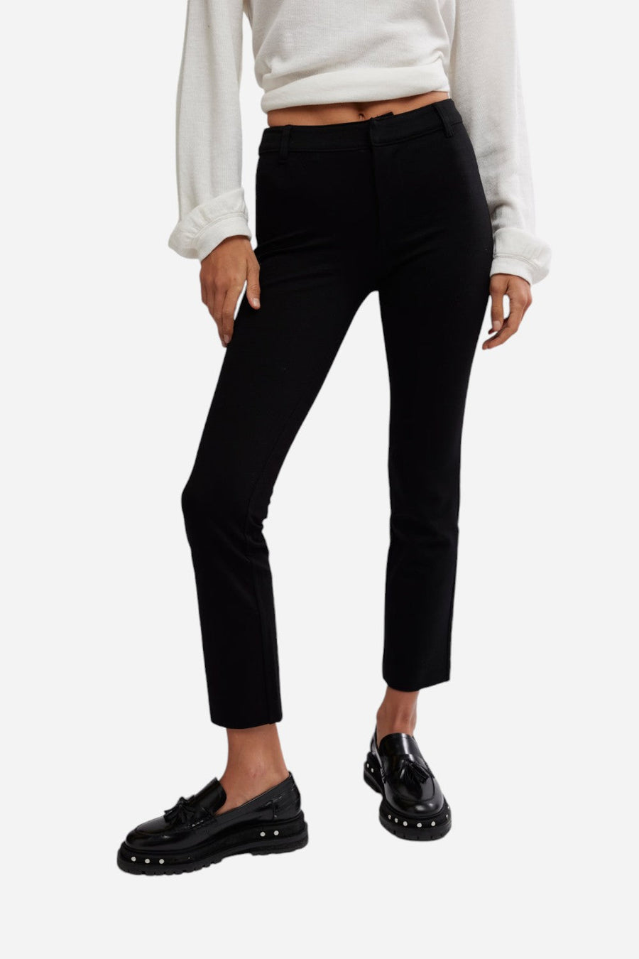 Free People Molly Slim Pant in Black – front view
