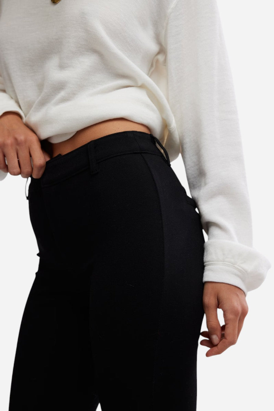 Free People Molly Slim Pant in Black – side view