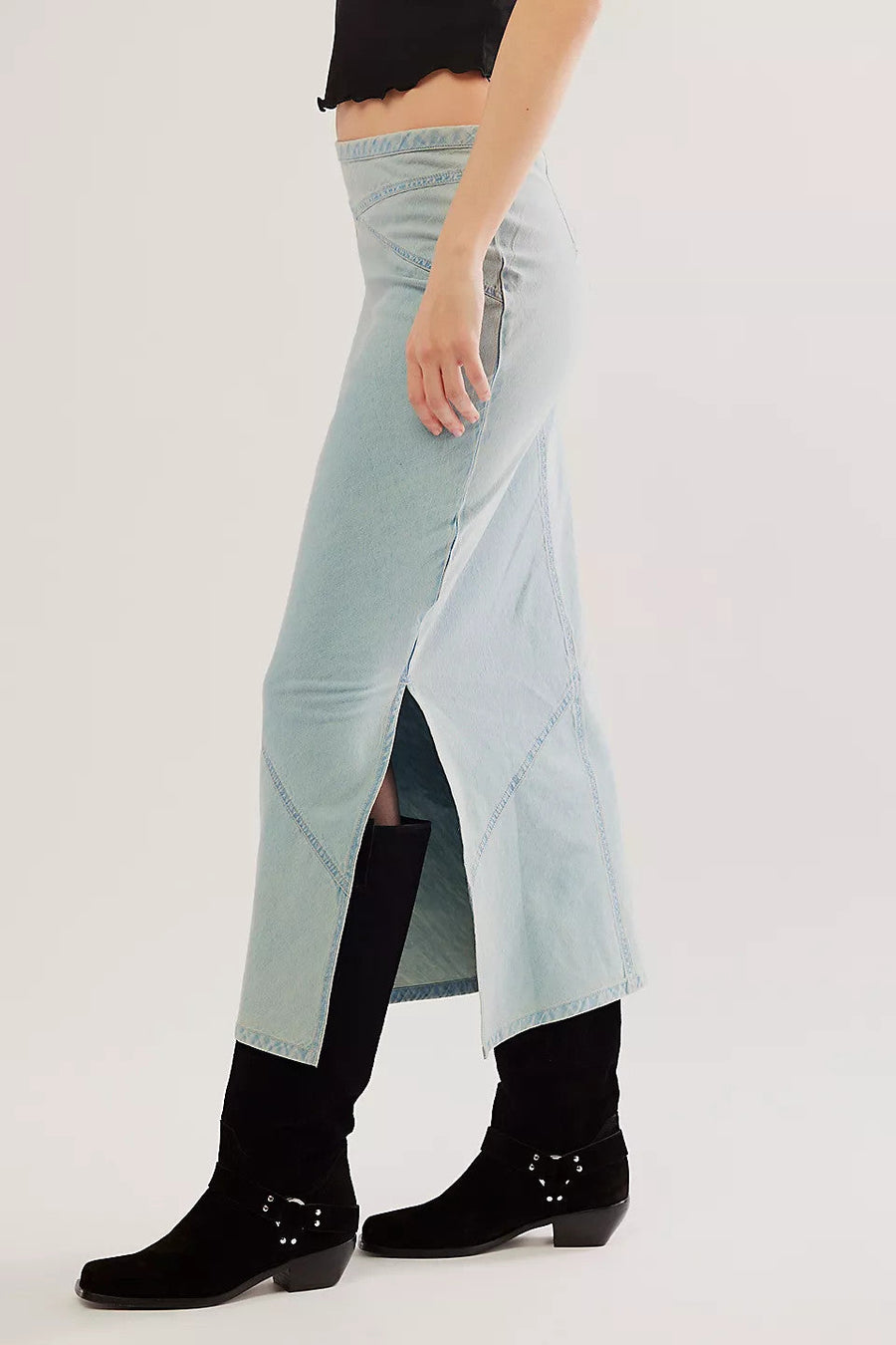 Free People Muse Moment Mid-Rise Slip Skirt in Spring Fling – side view