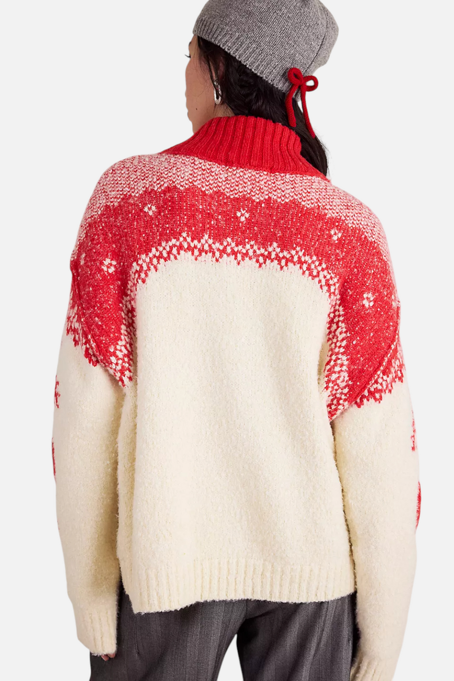 Free People Mythical Sweater in Vanilla Scarlet – back view