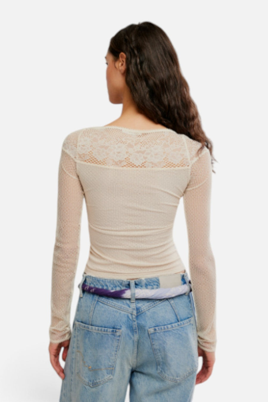 Free People Night Mode Long Sleeve Layering Top in Tea – side view