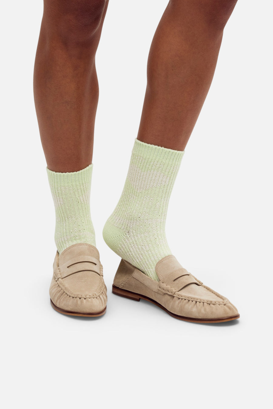 Free People Nordic Knit Sock Pack in Lime Cream – detail