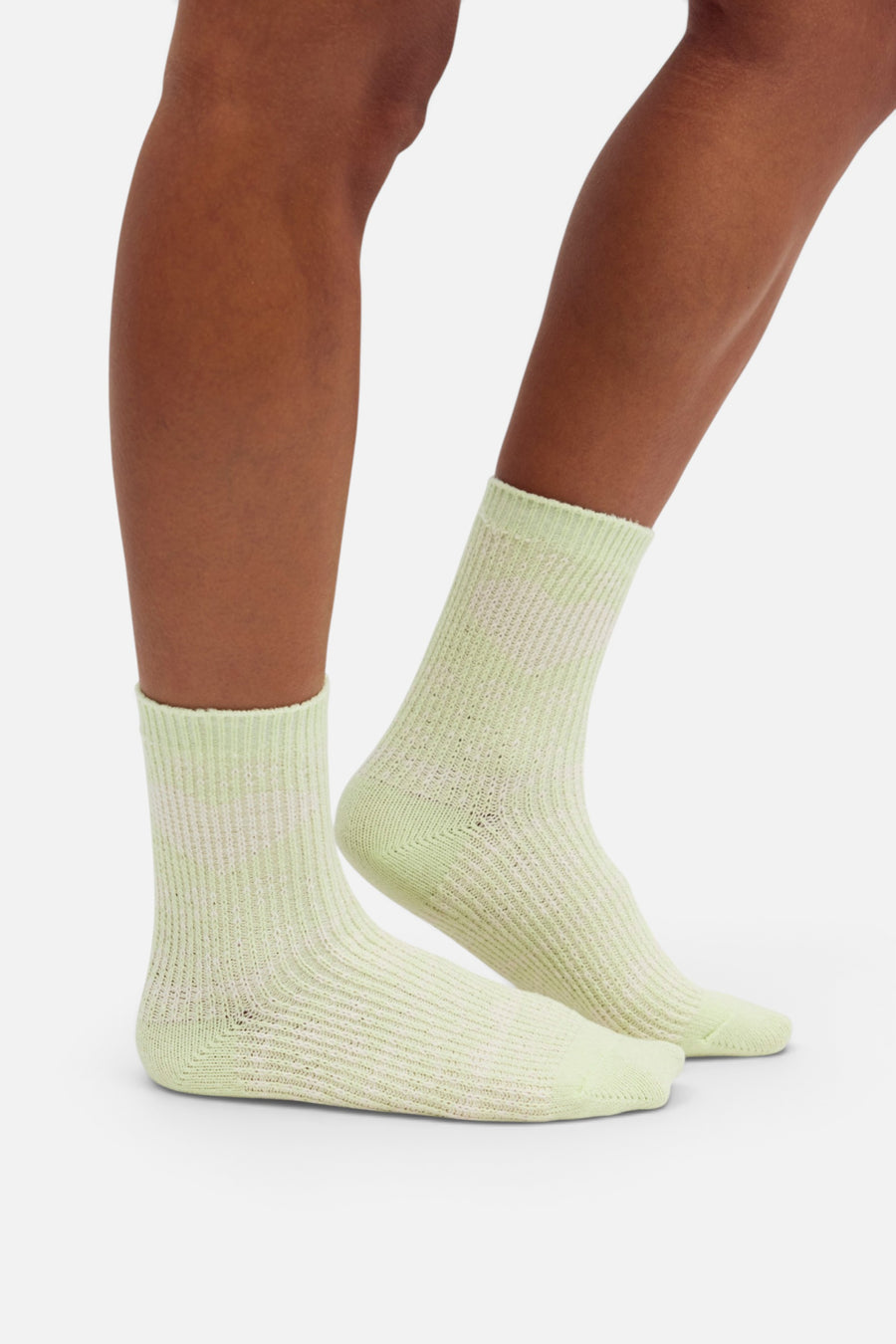 Free People Nordic Knit Sock Pack in Lime Cream – side view