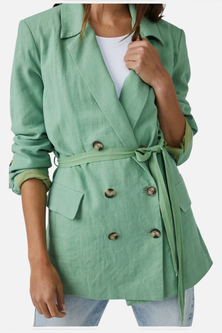 Free People Olivia Blazer in Grassland – side view