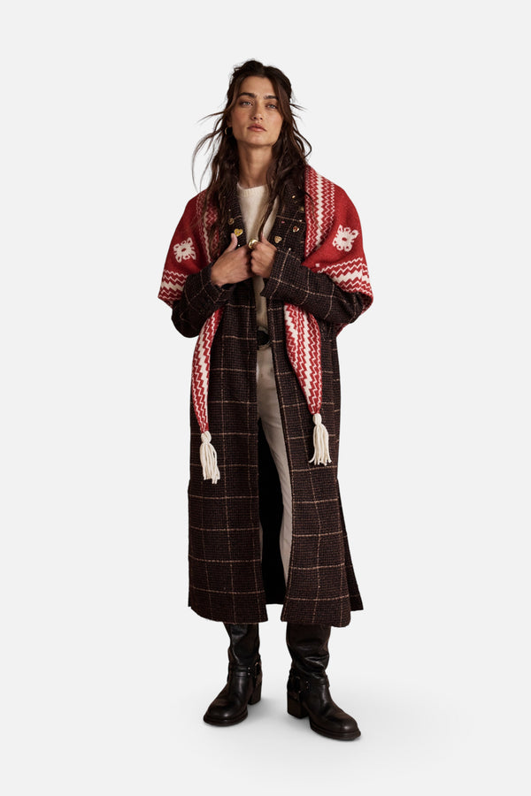 Free People Over The Coat Shawl in Red