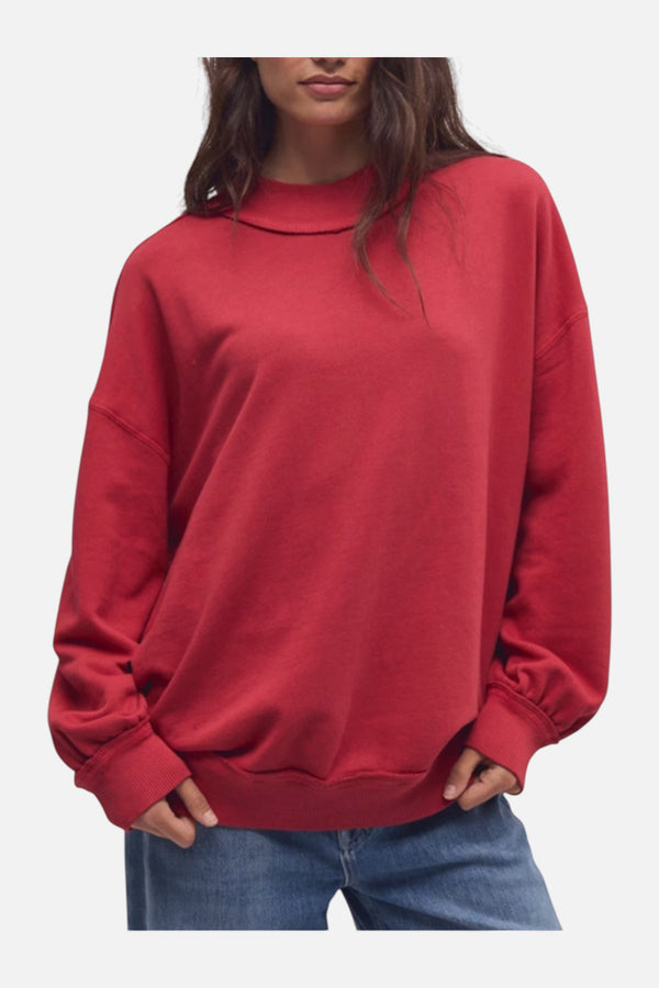 Free People Palm Springs Turtleneck Sweatshirt in Salsa