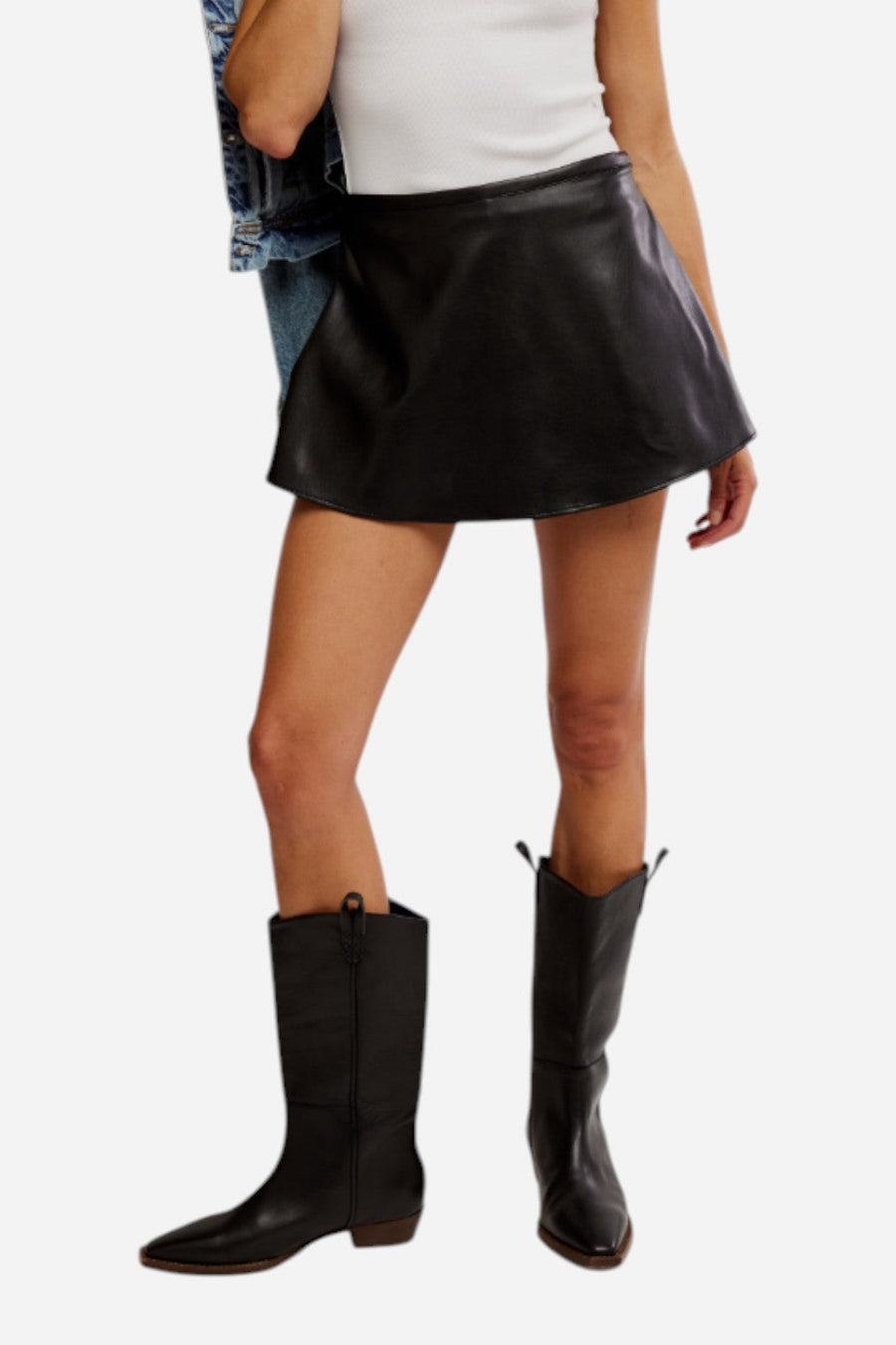Free People Paradise Found Vegan Skort in Black – side view