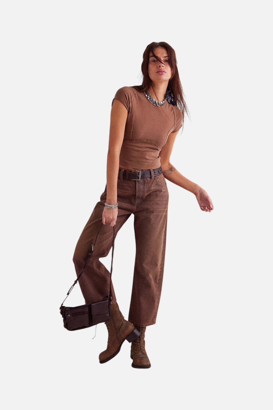 Free People Protagonist Tee in Cedar Wood – detail