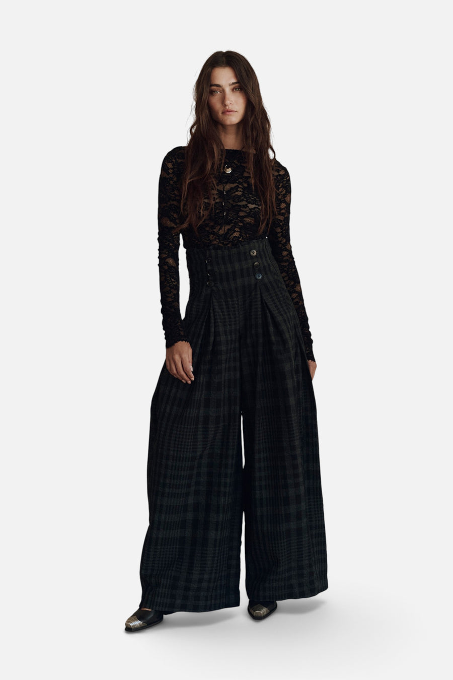 Free People Raising Eyebrows Lace Top in Black – alternate