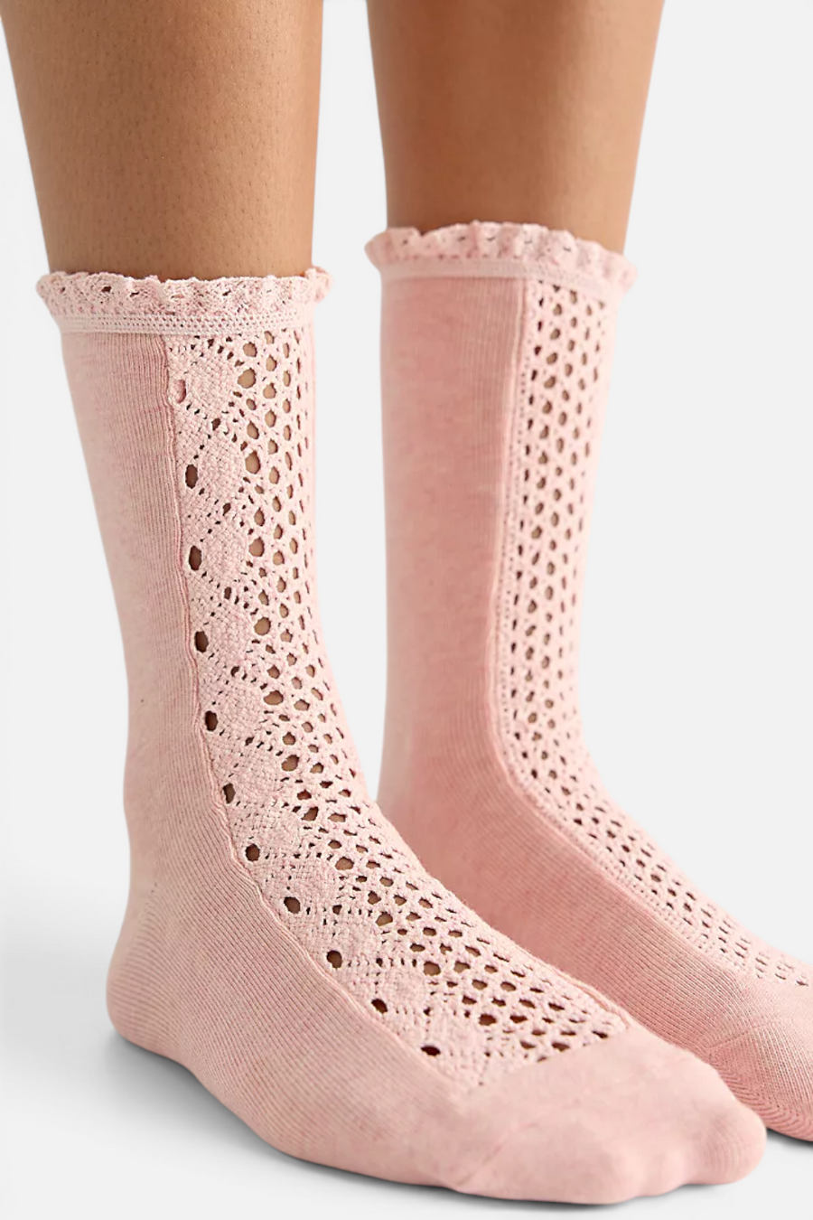 Free People Rubies Crochet Socks in Strawberry – back view