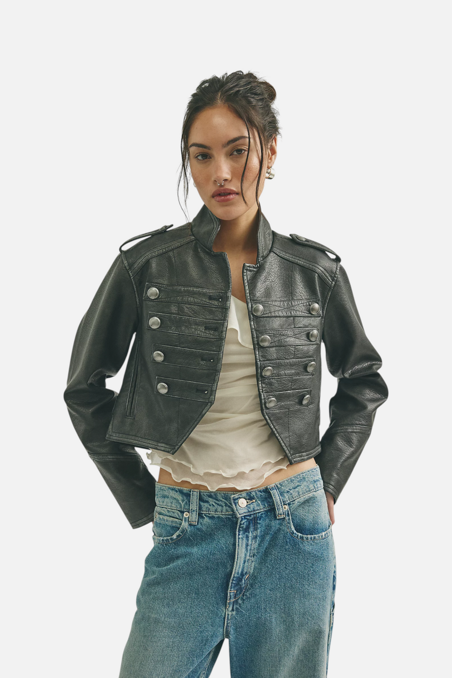 Free People Ryland Vegan Band Jacket in Black – alternate