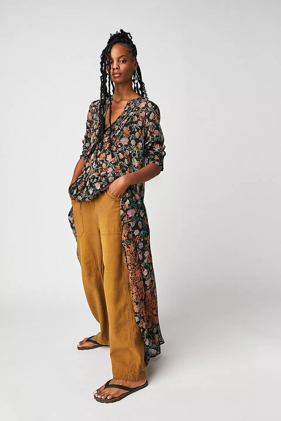 Free People See It Through Dress in Black Combo – detail