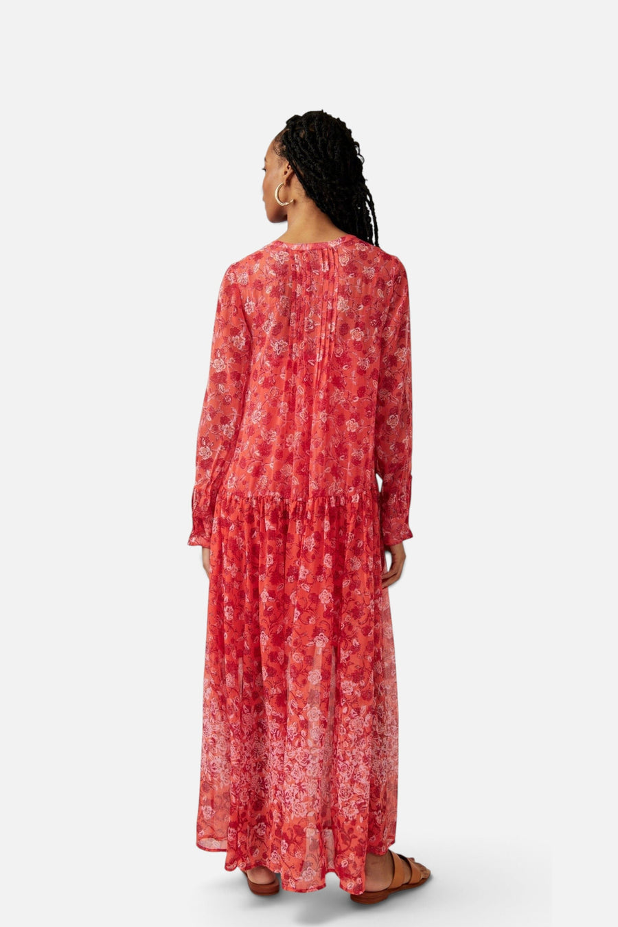 Free People See It Through Dress in Coral Combo – side view