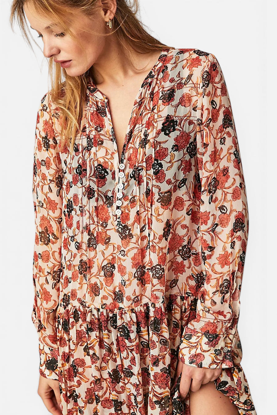Free People See It Through Dress in Tea Combo – detail