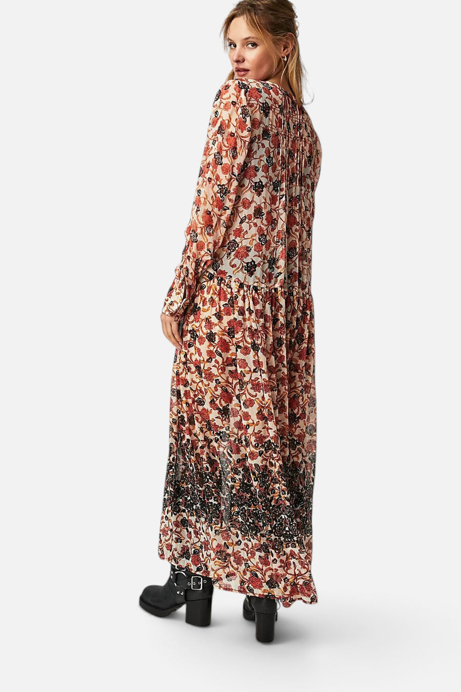 Free People See It Through Dress in Tea Combo – side view