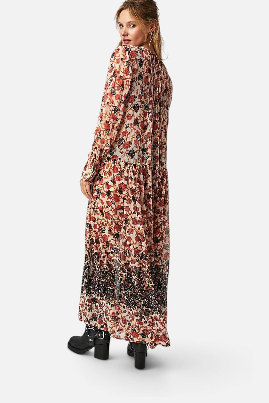 Free People See It Through Dress in Tea Combo – side view