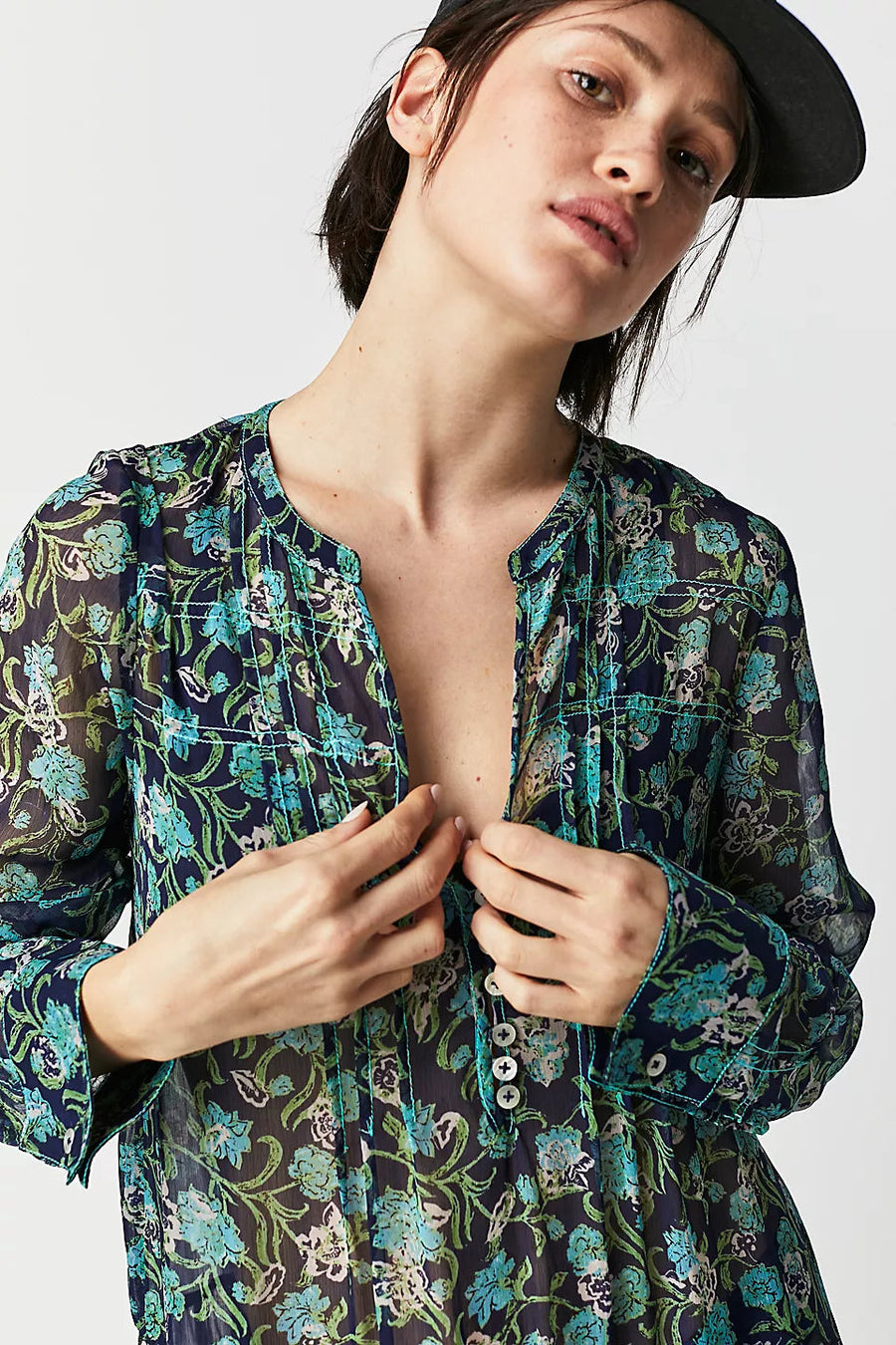 Free People See It Through Dress in Twilight – side view